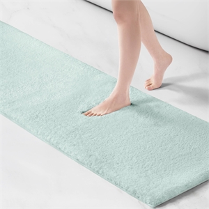 Olliix Madison Park Signature Marshmallow 24x72&quot Bath Rug Polyester in Seafoam