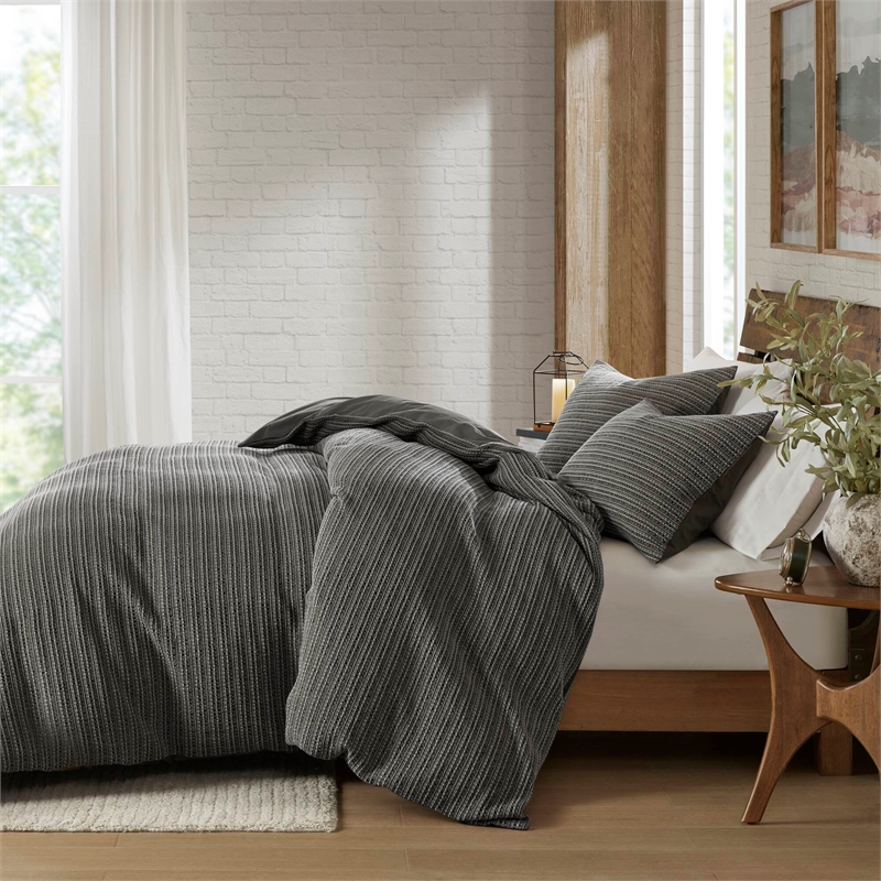 Olliix Woolrich Lyon Full/Queen Duvet Mini Set Cotton in Charcoal