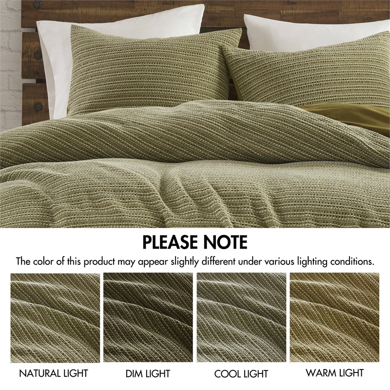 Olliix Woolrich Lyon King/Cal King Duvet Mini Set Cotton in Green