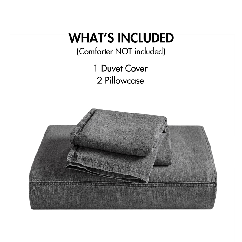 Olliix Woolrich Mckenzie King/Cal King Duvet Mini Set Cotton in Grey