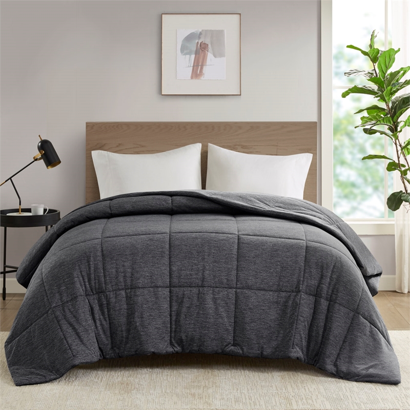 Olliix Urban Habitat Comfort Cool Jersey Knit Full/Queen Comforter in Black