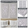 Olliix Madison Park Botanical Panel Set of 2 Wall Decor Set MDF in Antique Brown
