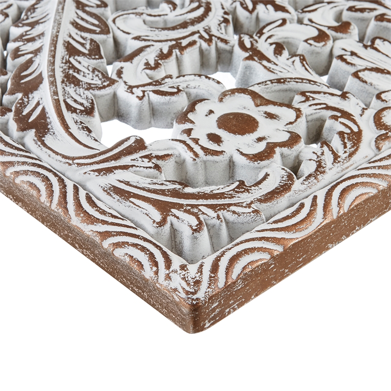 Olliix Madison Park Botanical Panel Set of 2 Wall Decor Set MDF in Antique Brown