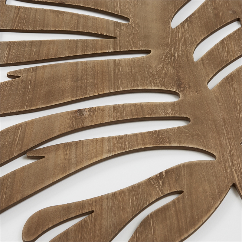 Olliix Madison Park Birch Botanical Wall Decor Set MDF/Wood in Monstera