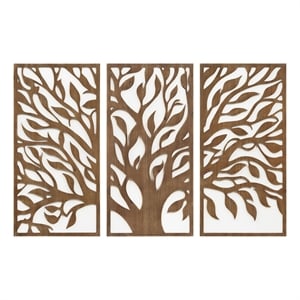 Olliix Madison Park Birch Botanical Wall Decor Set MDF/Wood in Tree of Life
