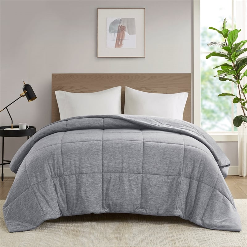 Olliix Urban Habitat Comfort Cool Jersey Knit Twin/Twin XL Comforter in Grey