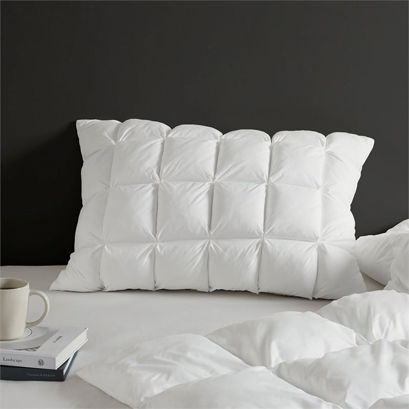 Olliix Madison Park Stay Puffed Standard Pillow Protector Polyester in White