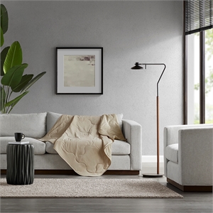 Olliix Sharper Image Cooling Touch 50x60&quot Throw Polyester in Tan
