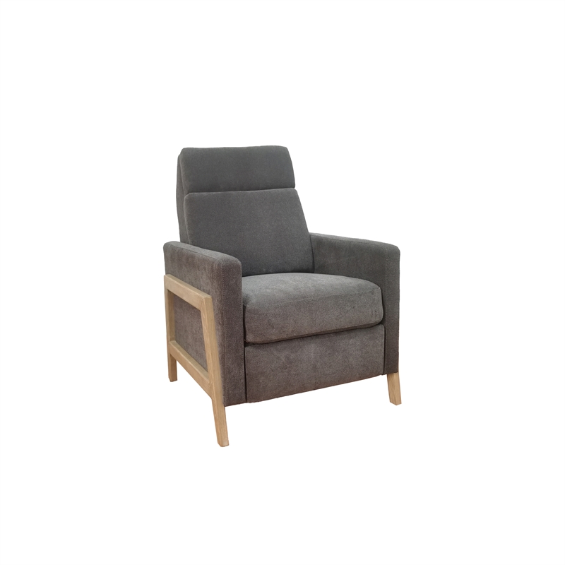 Olliix Chapel Hill Luna Recliner Wood/Plywood/Fabric in Grey
