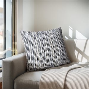 Olliix Chapel Hill Harper 20x20&quot Square Pillow Polyester/Feather in Navy/Cream