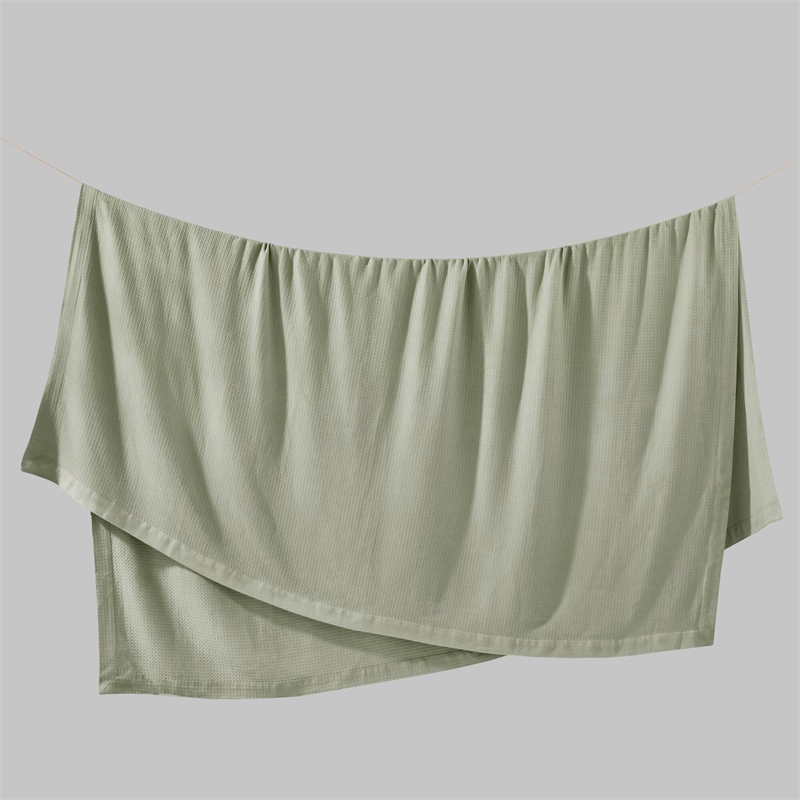 Olliix Madison Park Egyptian Cotton Full/Queen Blanket Cotton in Sage Green