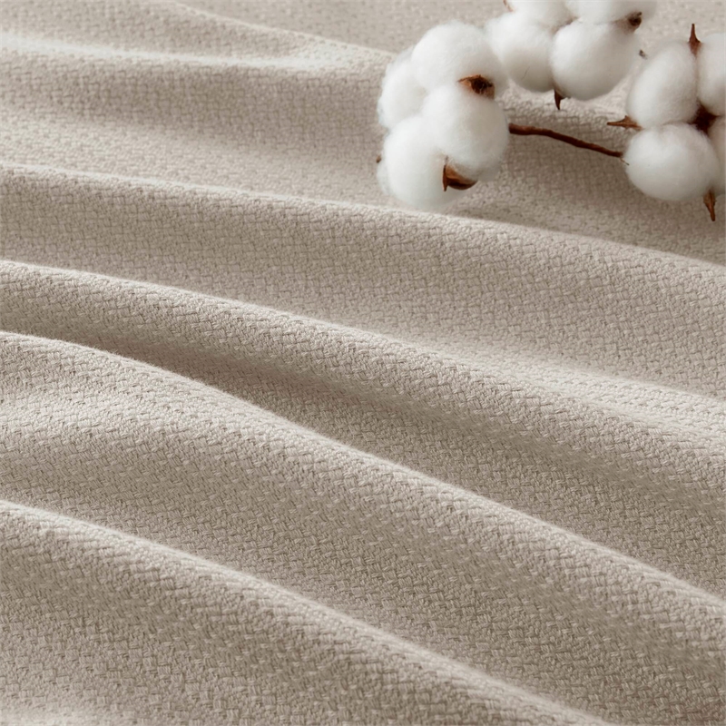 Olliix Madison Park Liquid Cotton Full/Queen Blanket Cotton in Beige