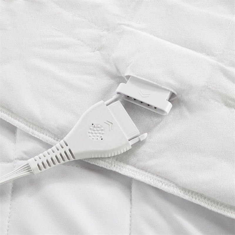 Olliix Serta Microfiber Zoned Queen Mattress Pad Microfiber in White