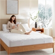 Olliix Serta Microfiber Zoned Cal King Mattress Pad Microfiber in White