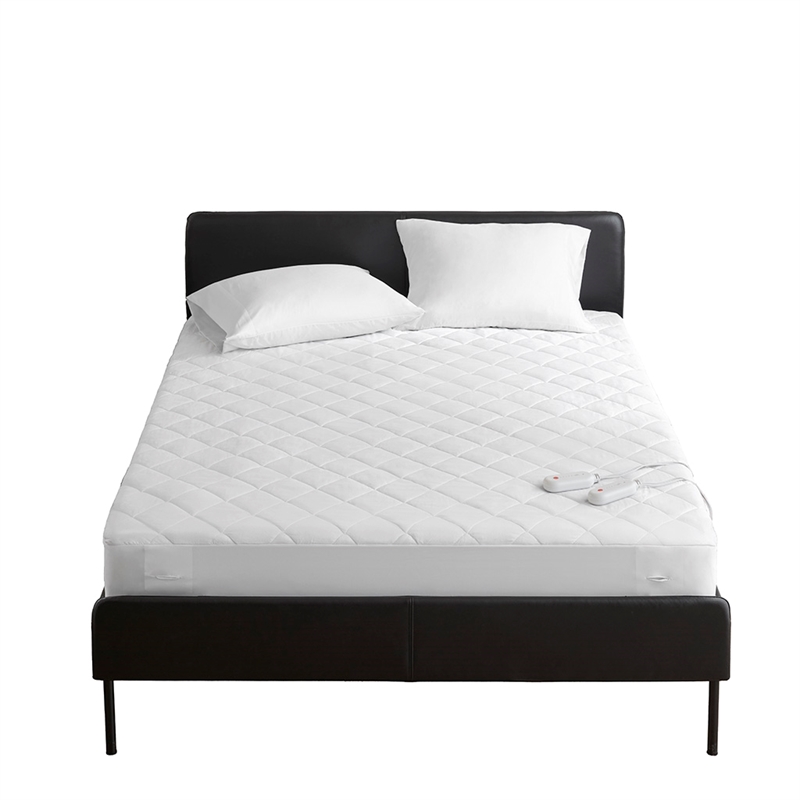 Olliix Sharper Image Embossed Microfiber Queen Mattress Pad Microfiber in White