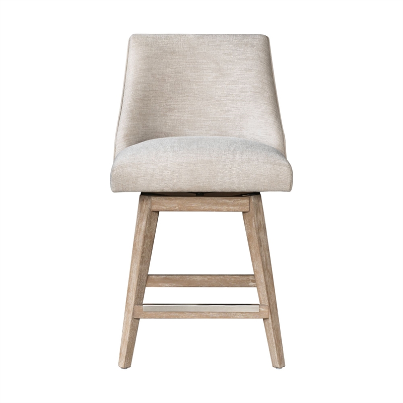 Olliix Martha Stewart Winfield Bar Stool Wood/Plywood/Fabric in Cream