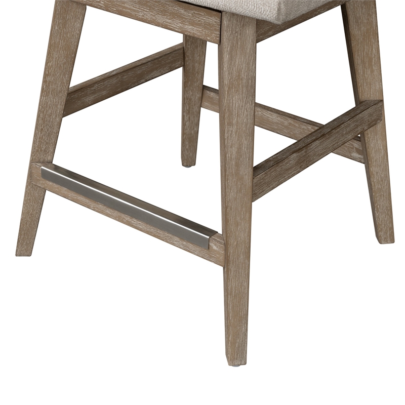 Olliix Martha Stewart Winfield Bar Stool Wood/Plywood/Fabric in Cream