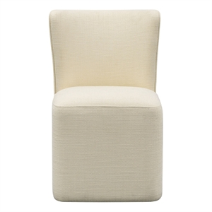 Olliix Madison Park Vela Dining Chair Wood/Plywood/Fabric in Cream