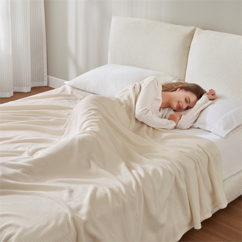 Olliix True North by Sleep Philosophy Microfleece Full/Queen Blanket in Taupe