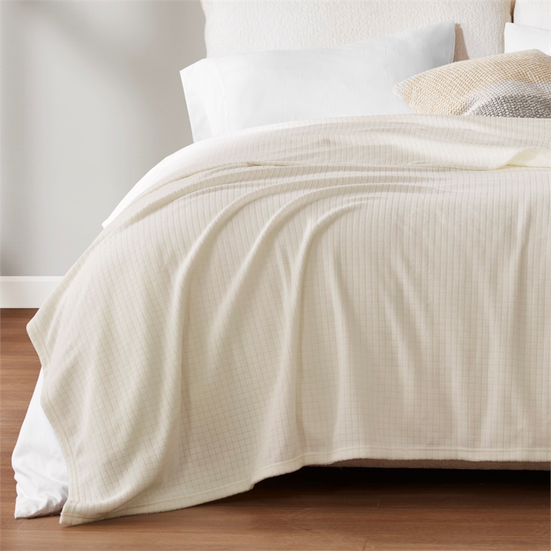 Olliix True North by Sleep Philosophy Microfleece Full/Queen Blanket in Taupe