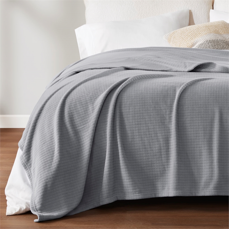 Olliix True North by Sleep Philosophy Microfleece Full/Queen Blanket in Grey