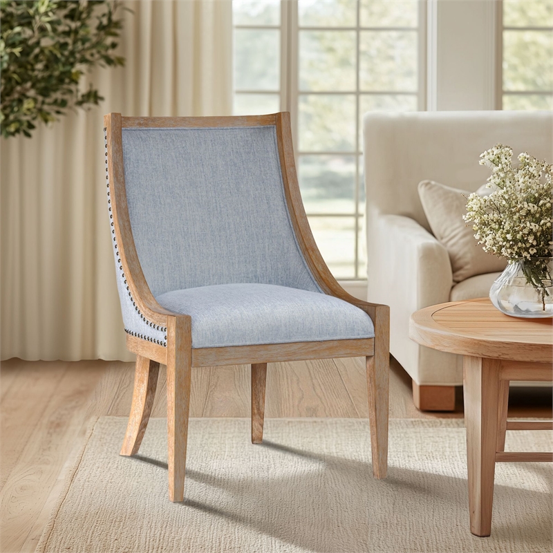 Olliix Martha Stewart Elmcrest Dining Chair Wood/Plywood/Fabric in Light Blue