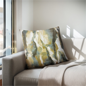 Olliix Chapel Hill Zoe 20x20&quot Square Pillow Polyester/Feather in Gold/Grey
