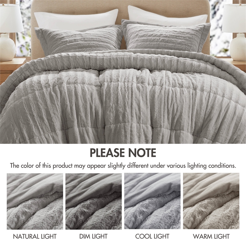 Olliix Madison Park Duke King/Cal King Comforter Mini Set Polyester in Grey