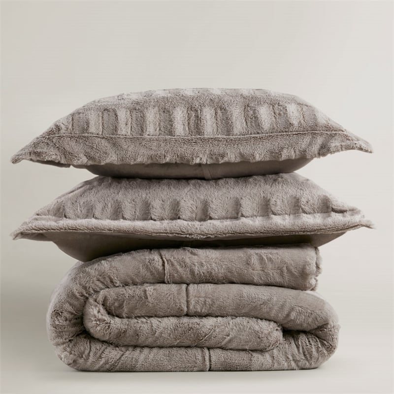 Olliix Madison Park Gia Twin/Twin XL Comforter Mini Set Polyfiber in Gray