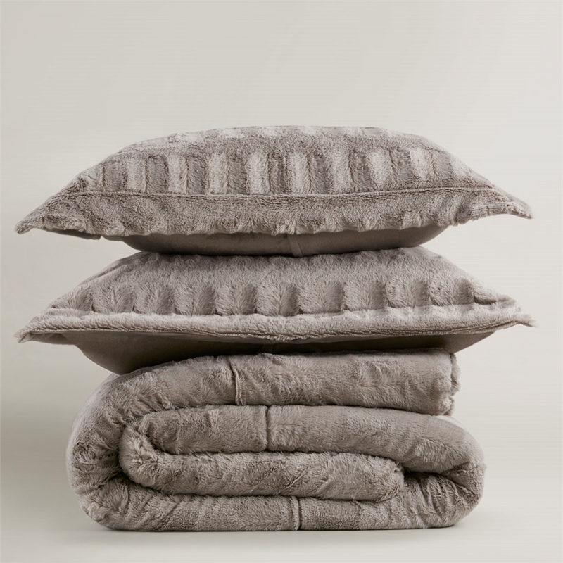 Olliix Madison Park Gia King/Cal King Comforter Mini Set Polyfiber in Gray