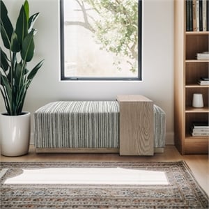 Olliix Chapel Hill Peggy Ottoman Wood/Plywood/Fabric in Stripe/Multi