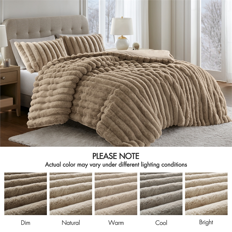 Olliix Madison Park Jasmine Full/Queen Comforter Mini Set Polyester in Taupe