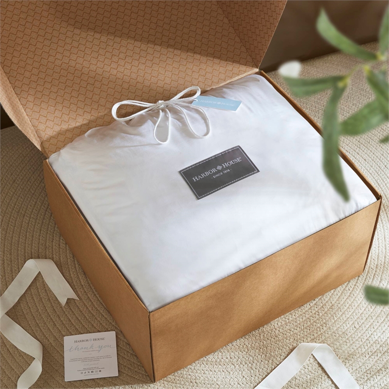 Olliix Harbor House White Goose Down King/Cal King Comforter Set Cotton in White