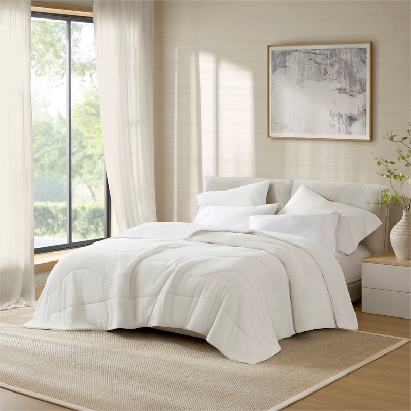 Olliix Harbor House Cooling King/Cal King Comforter Set Nylon/Spandex in White