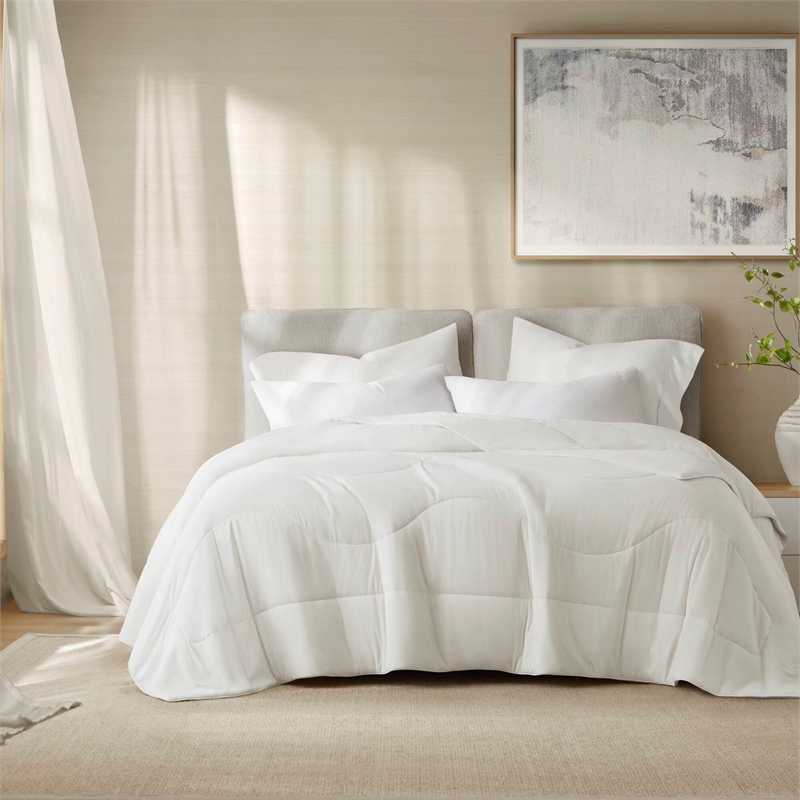 Olliix Harbor House Cooling King/Cal King Comforter Set Nylon/Spandex in White