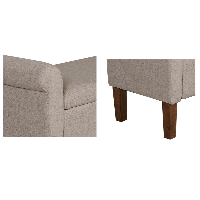 Olliix 510 Design Aubrey Bench MDF/Wood/Polyester in Cream
