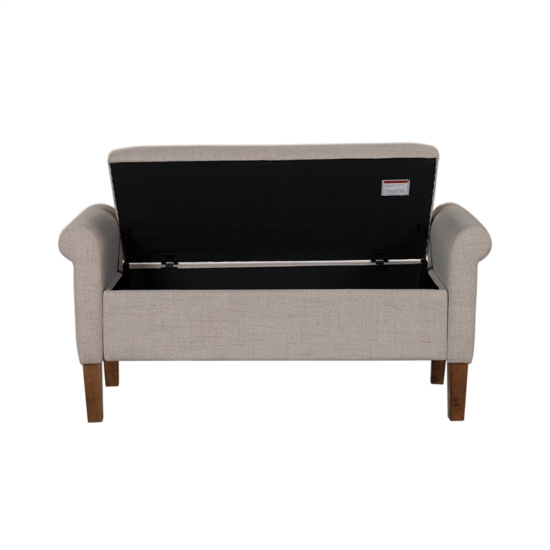 Olliix 510 Design Aubrey Bench MDF/Wood/Polyester in Cream