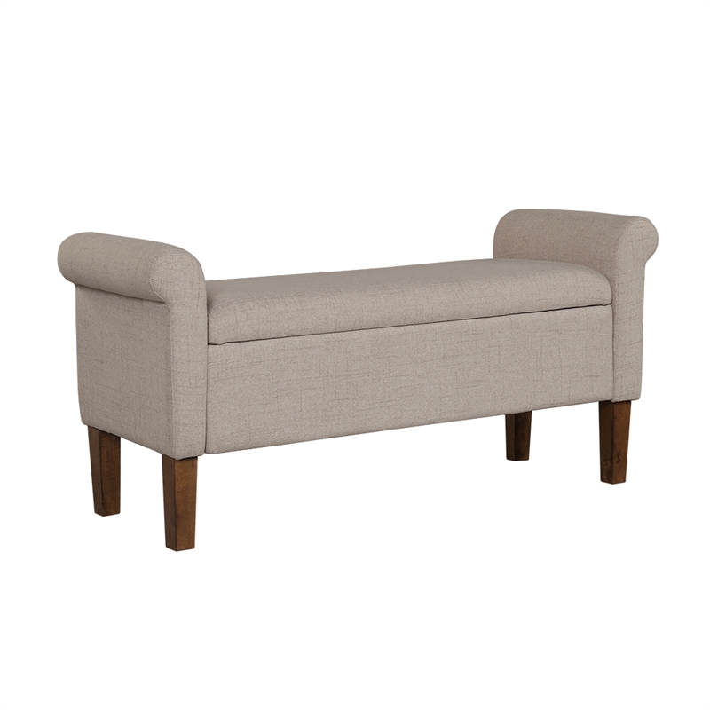 Olliix 510 Design Aubrey Bench MDF/Wood/Polyester in Cream