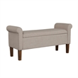 Olliix 510 Design Aubrey Bench MDF/Wood/Polyester in Cream