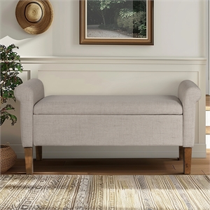 Olliix 510 Design Aubrey Bench MDF/Wood/Polyester in Cream