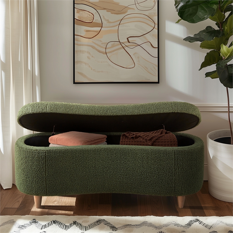 Olliix INK+IVY Bailey Bench Wood/Plywood/Fabric in Green