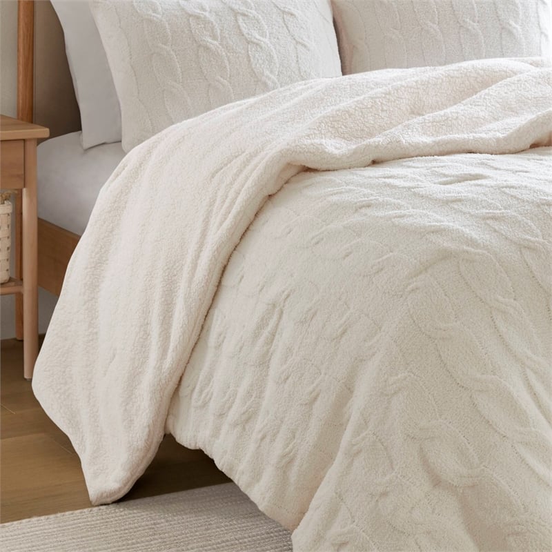 Olliix Madison Park Riordan Full/Queen Comforter Mini Set Polyester in Ivory