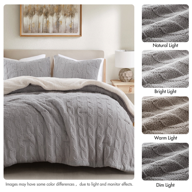 Olliix Madison Park Riordan Full/Queen Comforter Mini Set Polyester in Gray
