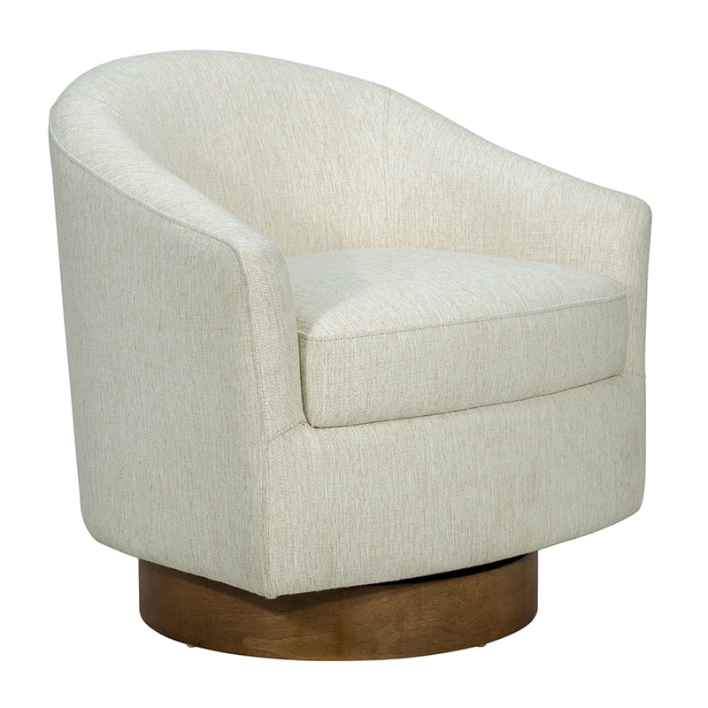 Olliix Madison Park Ashton Swivel Chair Wood/Plywood/Fabric in Cream