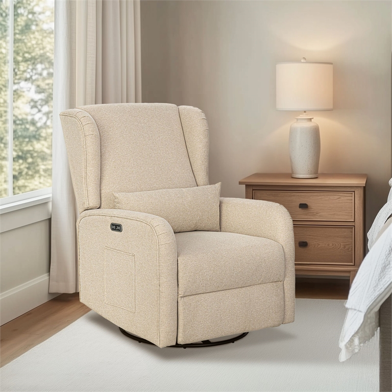 Olliix Madison Park Candace Recliner Wood/Plywood/Fabric in Beige