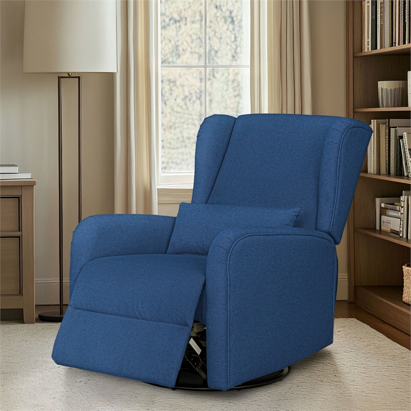 Olliix Madison Park Candace Recliner Wood/Plywood/Fabric in Blue