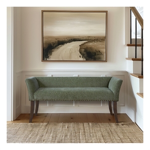 Olliix Madison Park Welburn 49.5&quot Bench Wood/Plywood/Fabric in Green