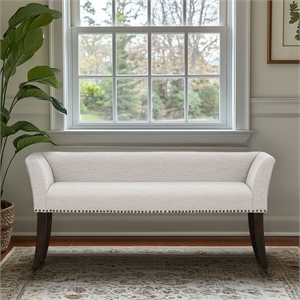 Olliix Madison Park Welburn 49.5&quot Bench Wood/Plywood/Fabric in Cream