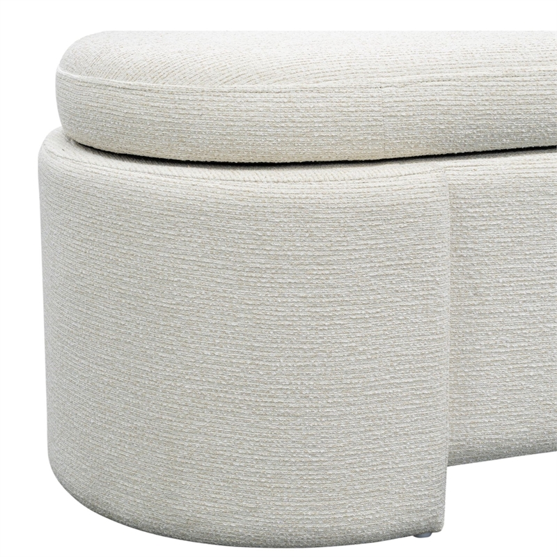 Olliix Martha Stewart Leslie Bench Plywood/MDF/Foam in Ivory