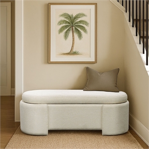 Olliix Martha Stewart Leslie Bench Plywood/MDF/Foam in Ivory